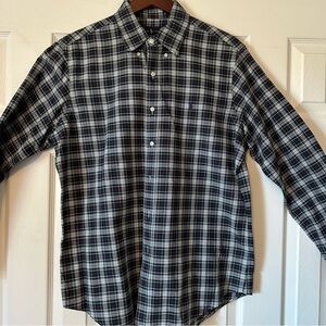 Ralph Lauren’s Men’s Green & navy plaid long sleeve shirt, Size Large, in EUC